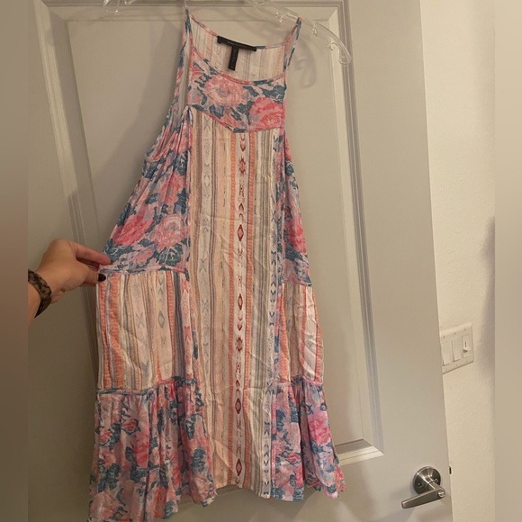 BCBGMaxazria Size XS Pink Floral and Aztec Print Lydea Sundress - Picture 2 of 6
